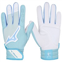 Mizuno Womens Finch Fastpitch Batting Gloves, Light Blue