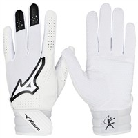 Mizuno Womens Finch Fastpitch Batting Gloves, White/Black