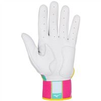 Mizuno Adult Pro Select Batting Gloves, White/Teal
