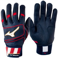 Mizuno Adult Pro Select Batting Gloves, Navy/Red