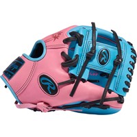 Rawlings Limited Edition Heart of the Hide ColorSync 10.0 11.5in Baseball Glove, Blue/Pink