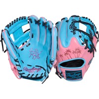 Rawlings Limited Edition Heart of the Hide ColorSync 10.0 11.5in Baseball Glove, Blue/Pink