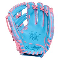 Rawlings Limited Edition Heart of the Hide ColorSync 10.0 11.75in Baseball Glove, Blue/Pink