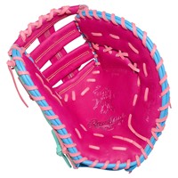 Rawlings Limited Edition Heart of the Hide ColorSync 10.0 13in Baseball Glove, Pink/Green