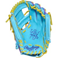 Rawlings Limited Edition Heart of the Hide Fun Burst 11.5in Baseball Glove, Blue/Yellow