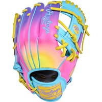 Rawlings Limited Edition Heart of the Hide Fun Burst 11.5in Baseball Glove, Blue/Yellow