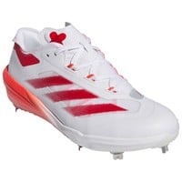 adidas Mens adizero Impact LE Metal Cleats, White/Red