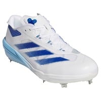 adidas Mens adizero Impact LE Metal Cleats, White/Royal