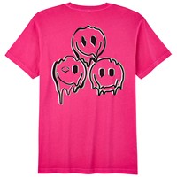 Evoshield Mens Happy Melt Black Graphic T-Shirt, Hot Pink