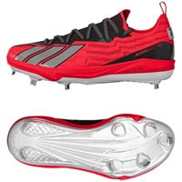 adidas Mens adizero Electric+ 3.0 SE Art Metal Cleat, Red/Silver