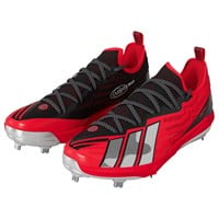 adidas Mens adizero Electric+ 3.0 SE Art Metal Cleat, Red/Silver