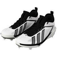 adidas Mens adizero Impact 3.0 Metal Cleat, White/Black