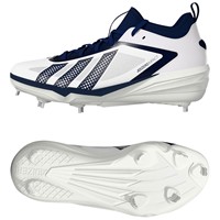 adidas Mens adizero Impact 3.0 Metal Cleat, White/Navy