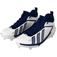 adidas Mens adizero Impact 3.0 Metal Cleat, White/Navy