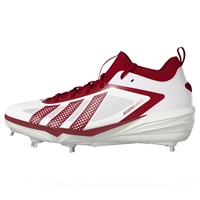 adidas Mens adizero Impact 3.0 Metal Cleat, White/Red