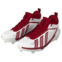 adidas Mens adizero Impact 3.0 Metal Cleat, White/Red