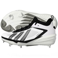 adidas Mens adizero Impact 3.0 Metal Cleat, White/Black