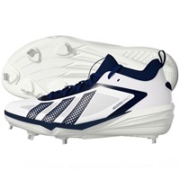 adidas Mens adizero Impact 3.0 Metal Cleat, White/Navy