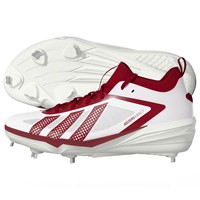 adidas Mens adizero Impact 3.0 Metal Cleat, White/Red