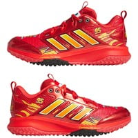 adidas Mens adizero Dugout SE Lightning Mcqueen SE Turf Shoes, Red/Yellow