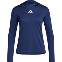 adidas Womens D4T Lightweight Baseball Hoodie, Navy/White