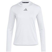 adidas Womens D4T Lightweight Baseball Hoodie, White/Black