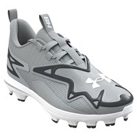 Under Armour Junior Harper 11 TPU Cleats, Grey/Charcoal