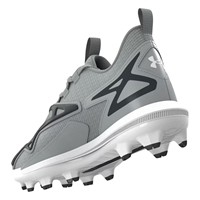 Under Armour Junior Harper 11 TPU Cleats, Grey/Charcoal