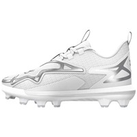 Under Armour Junior Harper 11 TPU Cleats, White/Silver