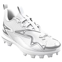 Under Armour Junior Harper 11 TPU Cleats, White/Silver