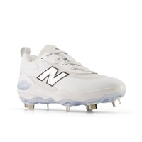 New Balance Womens Velo V5 Metal Cleats, White/Light Blue
