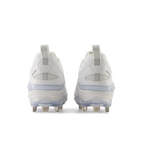 New Balance Womens Velo V5 Metal Cleats, White/Light Blue