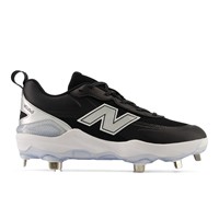 New Balance Womens Velo V5 Metal Cleats, Black/White