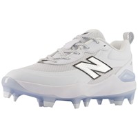 New Balance Womens Velo V5 Molded Cleats, White/Light Blue