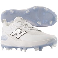 New Balance Womens Velo V5 Molded Cleats, White/Light Blue