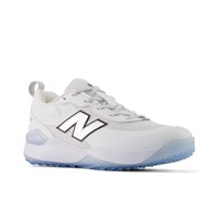 New Balance Womens Velo V5 Turf Shoes, White/Light Blue