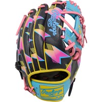 Rawlings Limited Edition Heart of the Hide Spring Break 11.5in Baseball Glove, Black/Multi