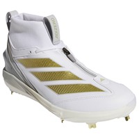 adidas Mens Adizero Impact 2.0 Metal Baseball Cleats, White/Gold