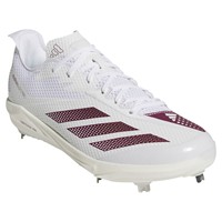 adidas Mens Adizero Electric 2.0 Metal Baseball Cleats, White/Maroon