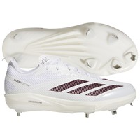 adidas Mens Adizero Electric 2.0 Metal Baseball Cleats, White/Maroon