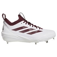 adidas Mens Adizero Impact 2.0 Metal Baseball Cleats, White/Maroon