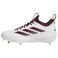 adidas Mens Adizero Impact 2.0 Metal Baseball Cleats, White/Maroon