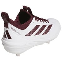 adidas Mens Adizero Impact 2.0 Metal Baseball Cleats, White/Maroon