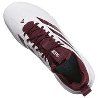 adidas Mens Adizero Impact 2.0 Metal Baseball Cleats, White/Maroon