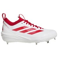 adidas Mens Adizero Impact 2.0 Metal Baseball Cleats, White/Red