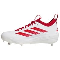 adidas Mens Adizero Impact 2.0 Metal Baseball Cleats, White/Red