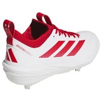 adidas Mens Adizero Impact 2.0 Metal Baseball Cleats, White/Red