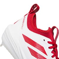 adidas Mens Adizero Impact 2.0 Metal Baseball Cleats, White/Red