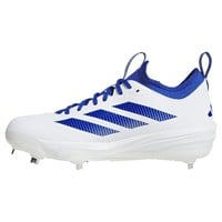 adidas Mens Adizero Impact 2.0 Metal Baseball Cleats, White/Royal
