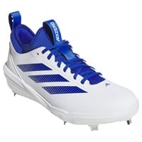 adidas Mens Adizero Impact 2.0 Metal Baseball Cleats, White/Royal